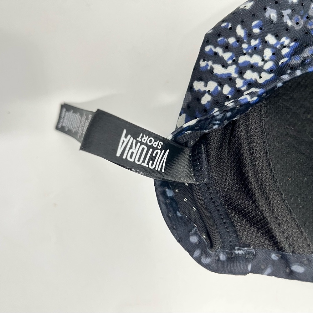 Victoria Secret Black Speckle Strappy Athletic Sports Bra Size 32 B - Picture 7 of 8